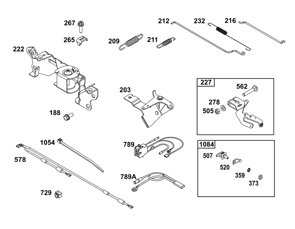 Controls Group Diagram and Parts List for 356777-0149-B5 200000 - 399999 Briggs and Stratton Engine